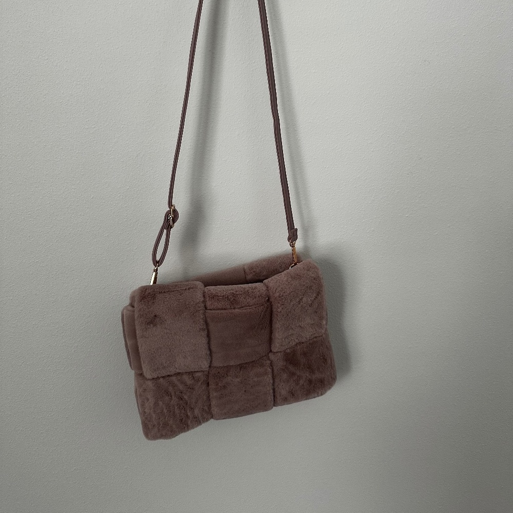 Anthropologie faux for crossbody mauve purse